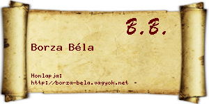 Borza Béla névjegykártya