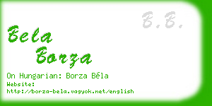 bela borza business card