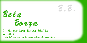 bela borza business card